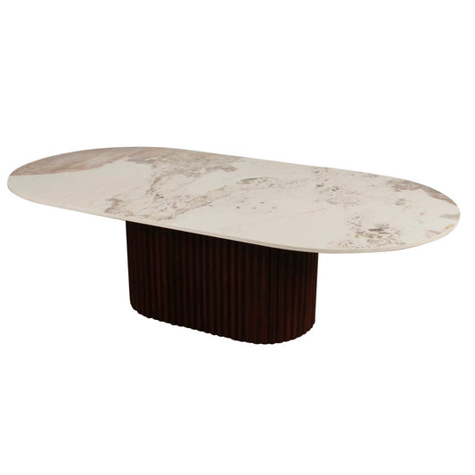 Urban Chique Coffee Table Ceramic Marble / Walnut Veneer