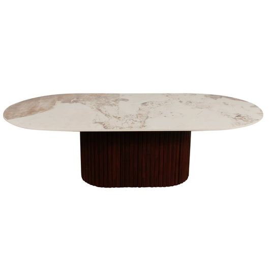 Urban Chique Coffee Table Ceramic Marble / Walnut Veneer