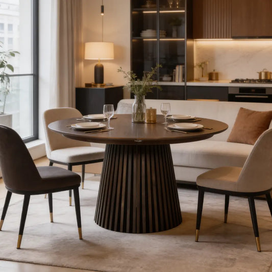Svendborg Extendable Round Dining Table ø120 Smoked Oak