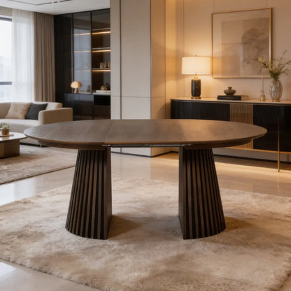 Svendborg Extendable Round Dining Table ø120 Smoked Oak